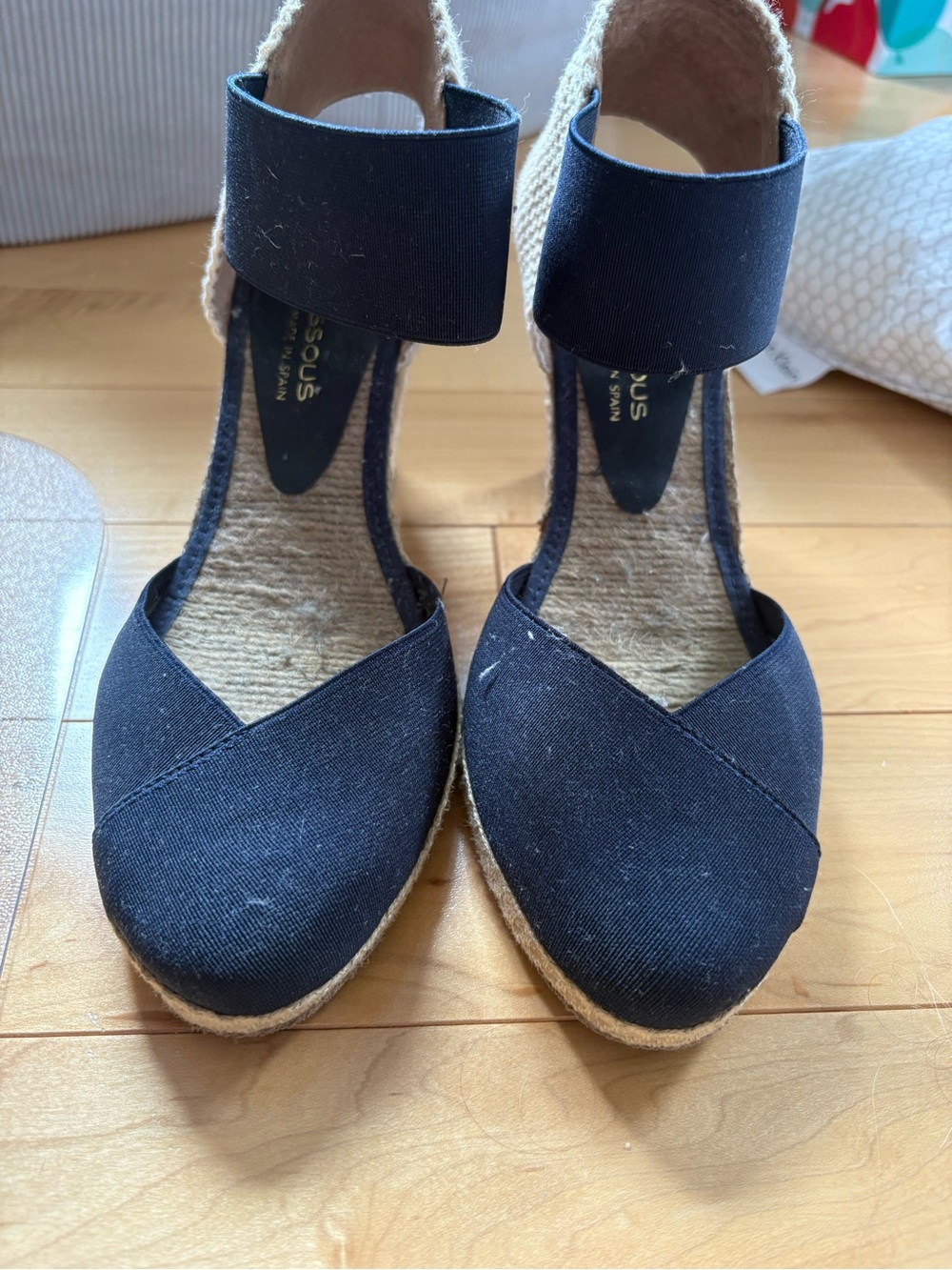 André Assous Anouka Espadrille Wedge Sandal in Navy Women’s Size 8 - Picture 3 of 9